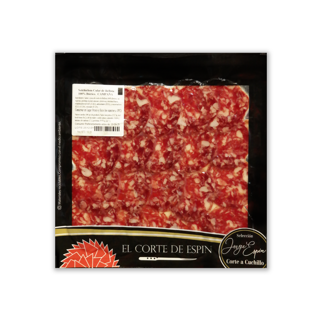 LONCHEADO DE SALCHICHÓN CULAR DE BELLOTA 100% IBÉRICO DE CAMPAÑA