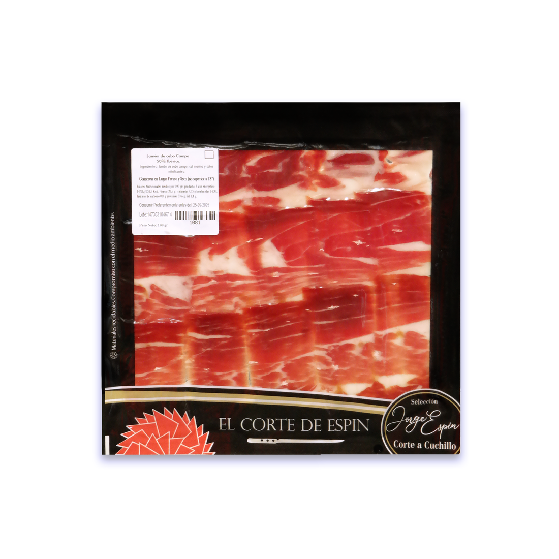 LONCHEADO JAMÓN DE CEBO CAMPO 50% RAZA IBÉRICA